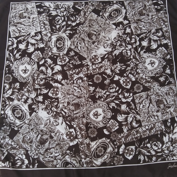 Dark Brown and White Jaclyn Smith Polyester Scarf - Picture 8 of 11